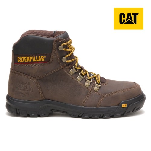 Caterpillar Outline Steel Toe Miesten Turvakengät TummanRuskea (MCTZK)